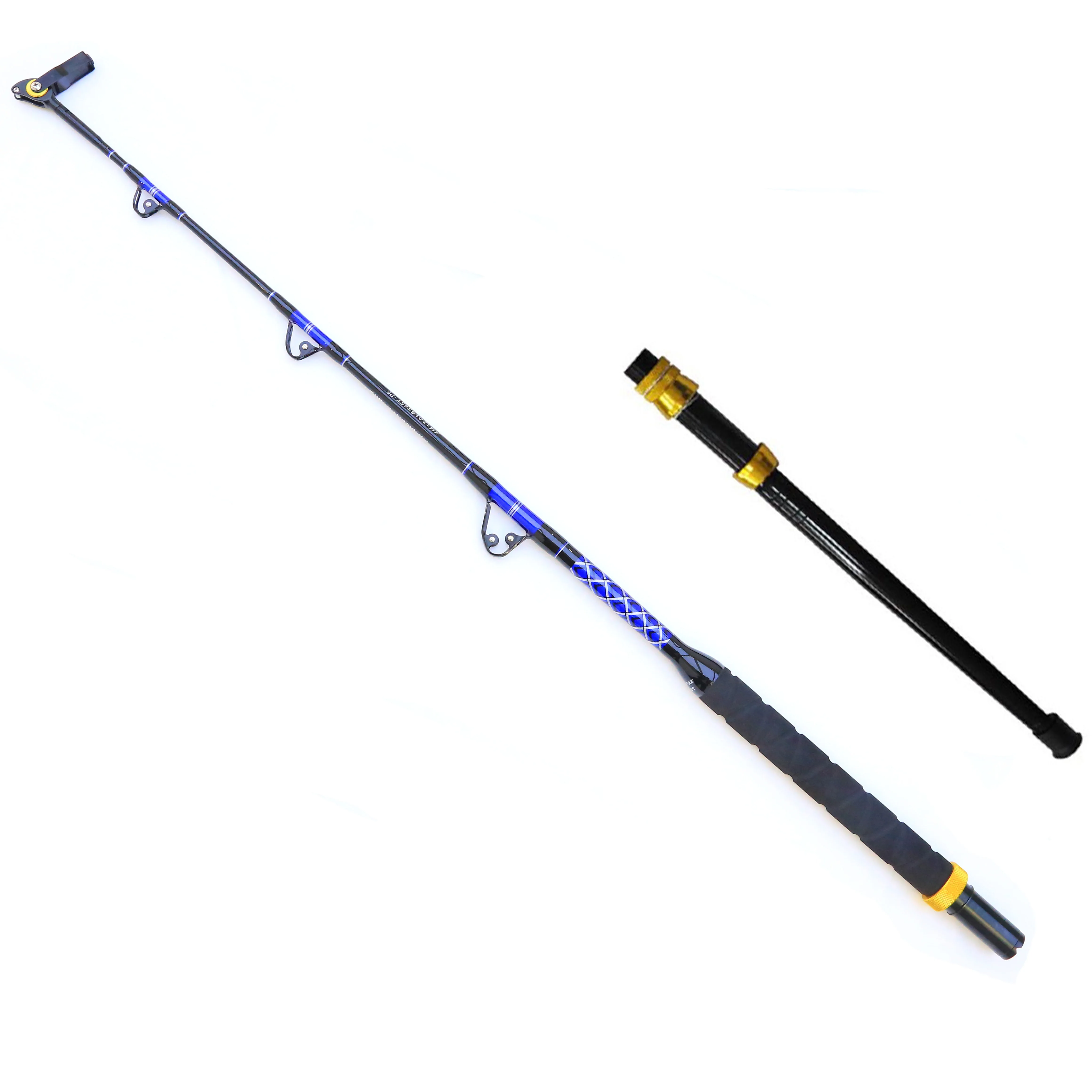 deep sea fishing pole price Fiblink Saltwater Offshore Heavy Trolling Rod Big Game Conventional Boat Fishing Roller Rod with All Roller Guides (Heavy Power, 5-Feet glass blanks Dr.Fish Surf Fishing Rod and