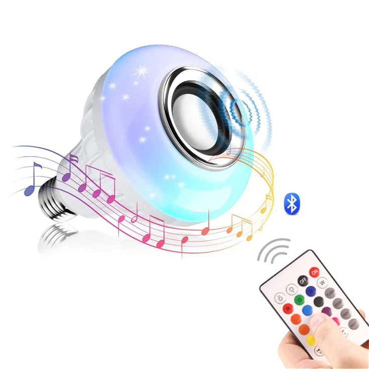 2020 Amazon hot sale wireless Wifi 12W E27 Color Changeable LED remote Control music speaker smart Rgb Light Bulb