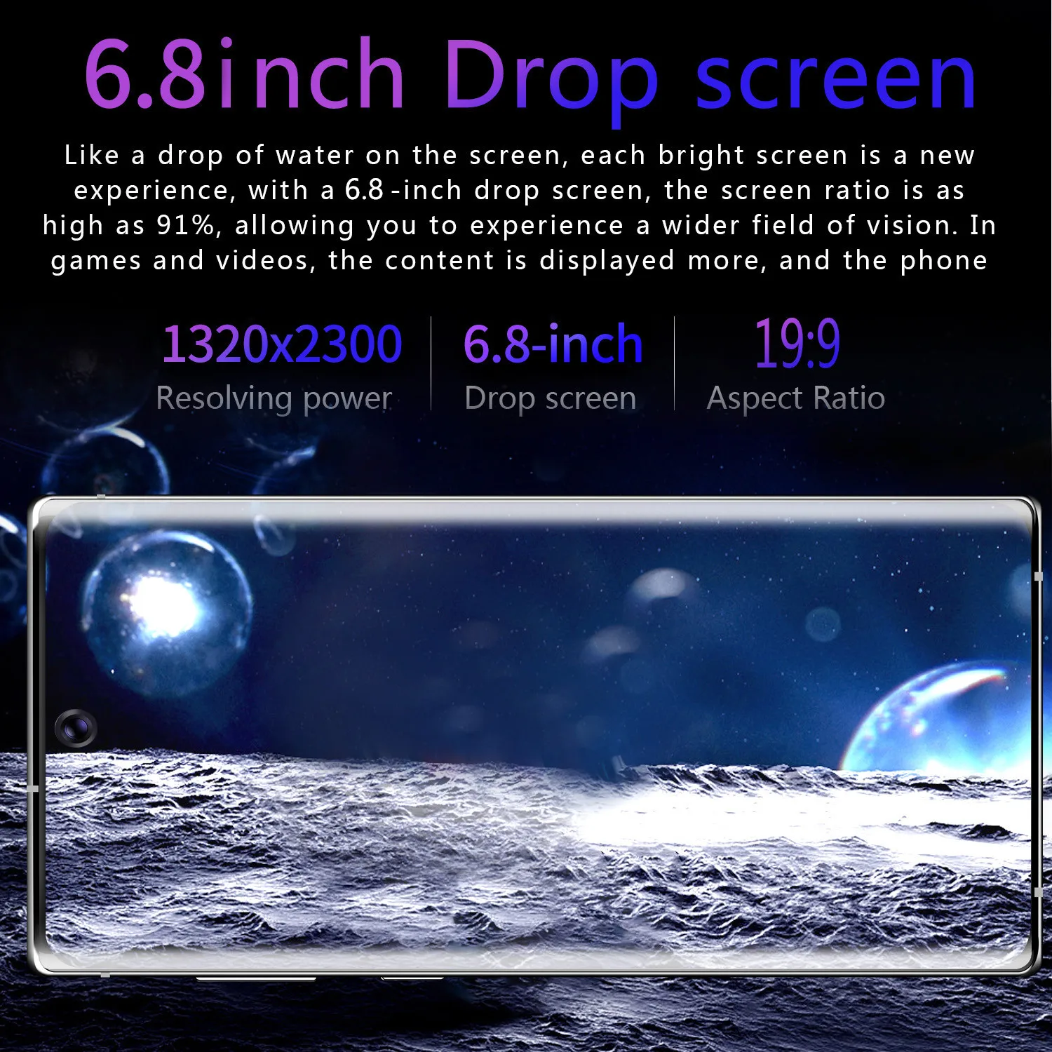 Global Unlocked As No10+ Custom Telephone 6.8 Inch Octa Core 8gb+128gb