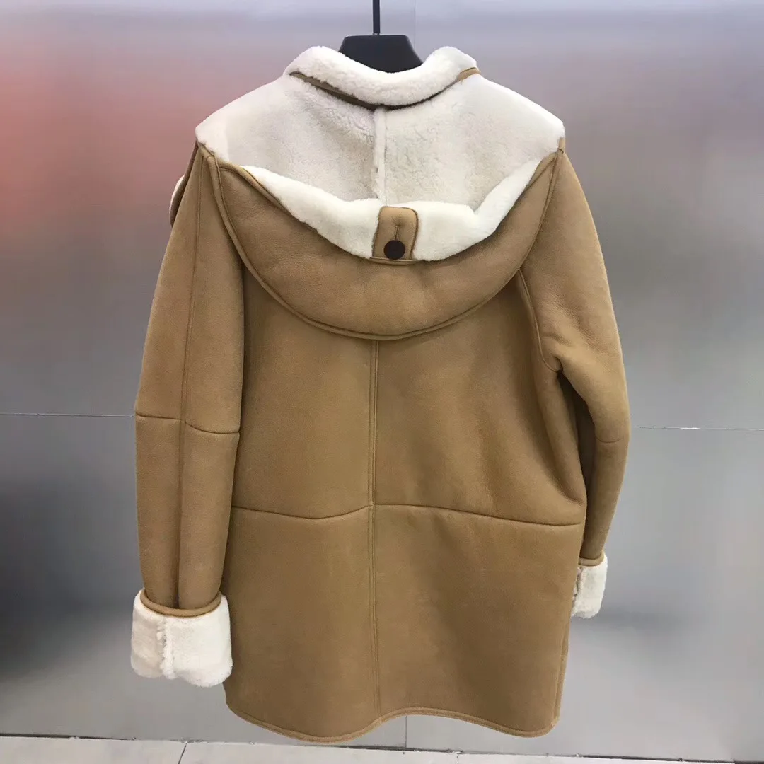 2019 Winter Fashion Warm Sheepskin Berber Women Leather Jacket Coats ...