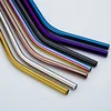 8.5"stainless Steel Straight Curved Rose Gold Metal Set Amazon Top Seller 2019 Colored Drinking Straw
