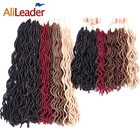 AliLeader 卸売 10 "18 インチ編み組紐ヘアスタイル合成マンボフェイク Loc カーリーヘアエクステンション