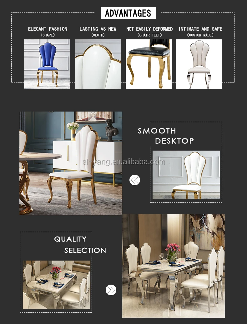 Chinese Cheap Modern Dining Chair Chromed Stainless Steel Legs Dining