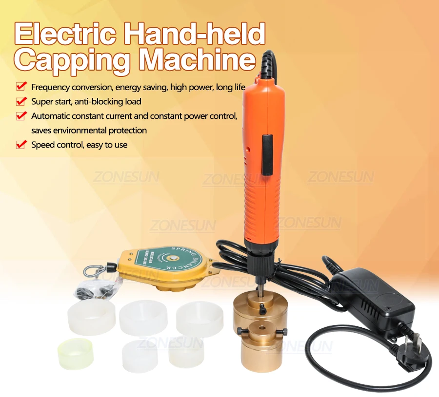 Zonesun Hand Held Screw Capping Machine Manual Plastic Bottle Screw Capper Cap Sealing Machine