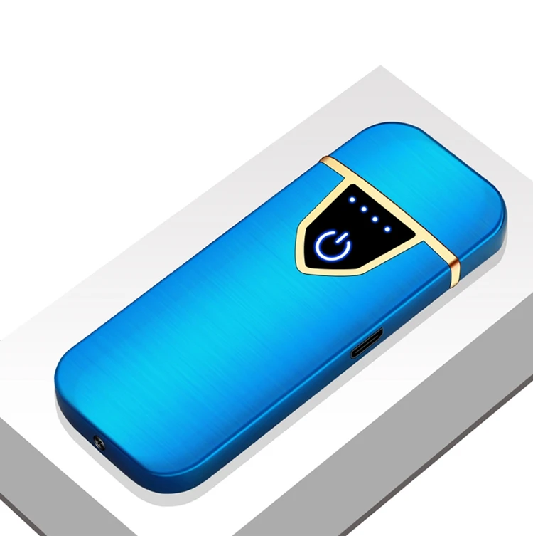 Customized Windproof Metal Flameless USB Rechargeable Electronic Touch Lighter.jpg