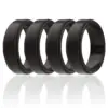 Silicone Wedding Ring for MenSilicone Rubber Wedding Bands Step Edge Sleek Design - Metallic, Black and Camo Colors