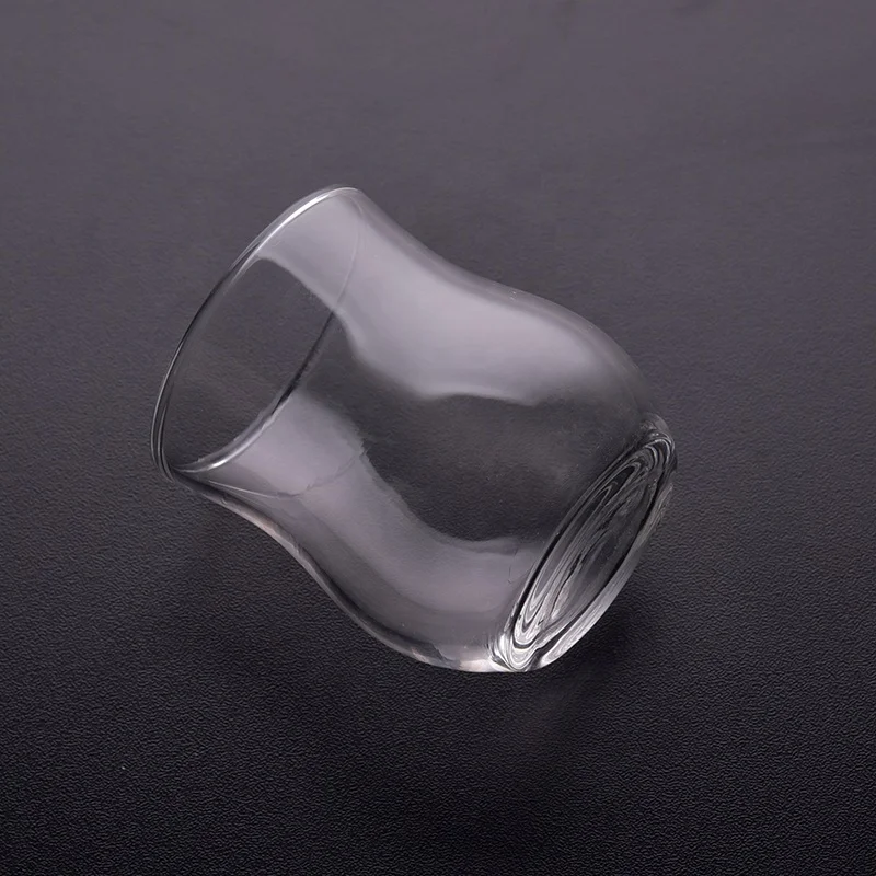 Empty high machine blown candle vessel glass tea light candle jar living roon decor supplier