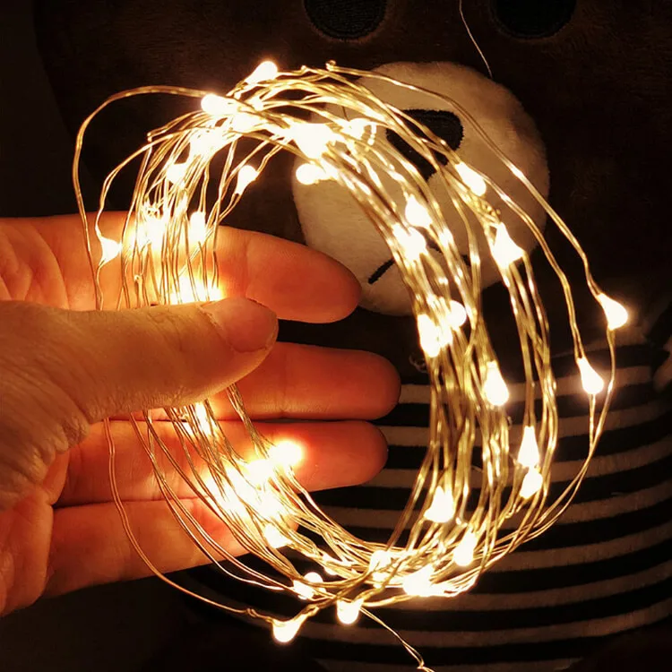 Copper Wire LED String lights Holiday lighting Fairy Garland Christmas Tree Wedding Party Decoration light 2M 3M 5M 10M