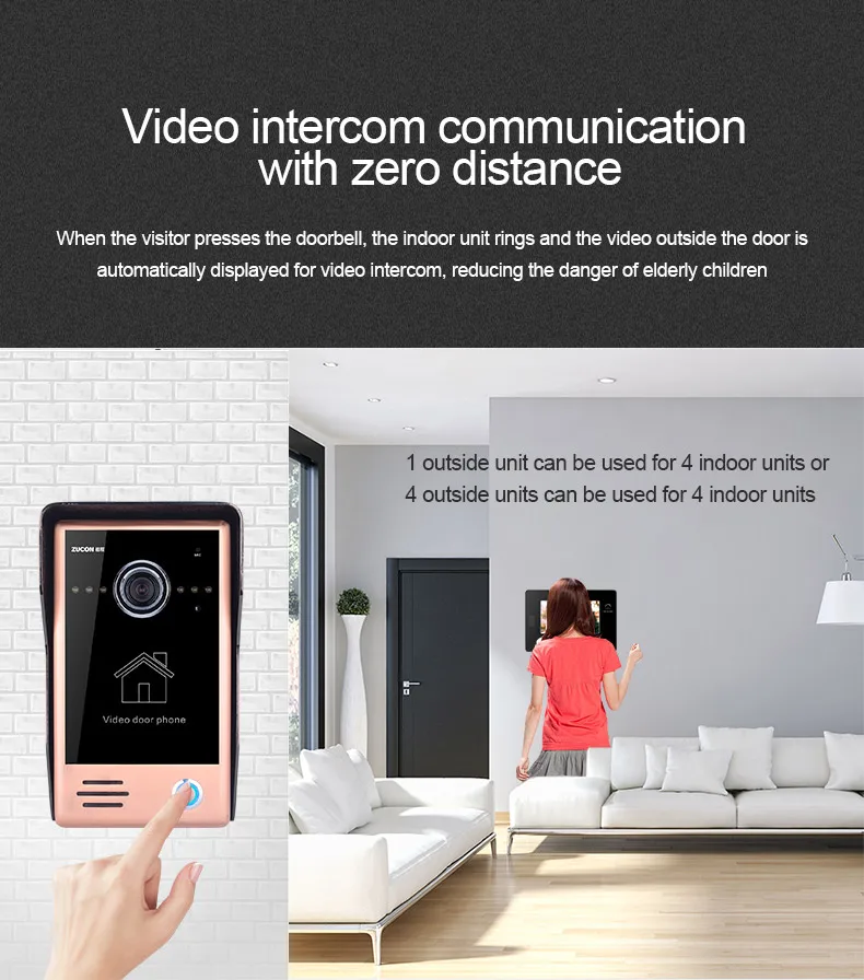 Color HD night vision 7 inch 10 inch video intercom doorbell swipe wired video intercom
