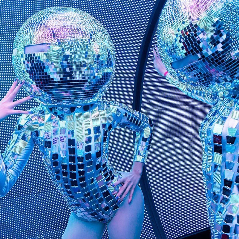 Casco Con Cabeza De Bola Para Discoteca,Accesorios Interactivos Para