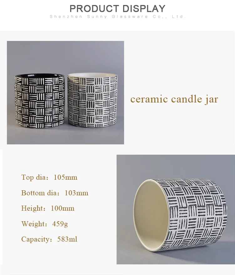 professional china manufacturer luxury ceramic cylinder candle holders jar