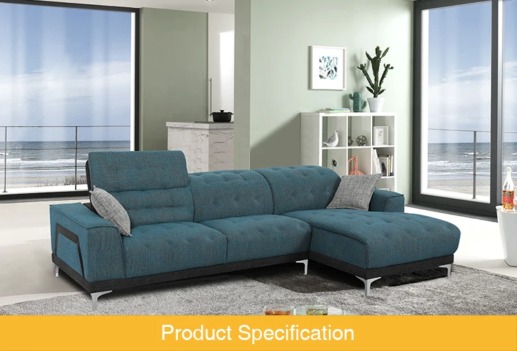 Home use contemporary desgin folding headrest sectional sofa