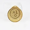 Custom text round shape plated metal medal, the olive branch design margin plated metal medal for souvenir