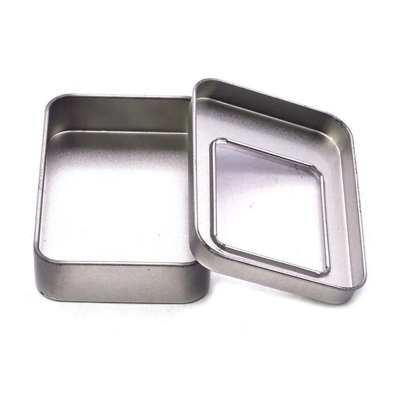 Small Empty Gift Packaging Hinged Silver Metal Tin Box Plain Buy Metal Tin Box Plain,Silver