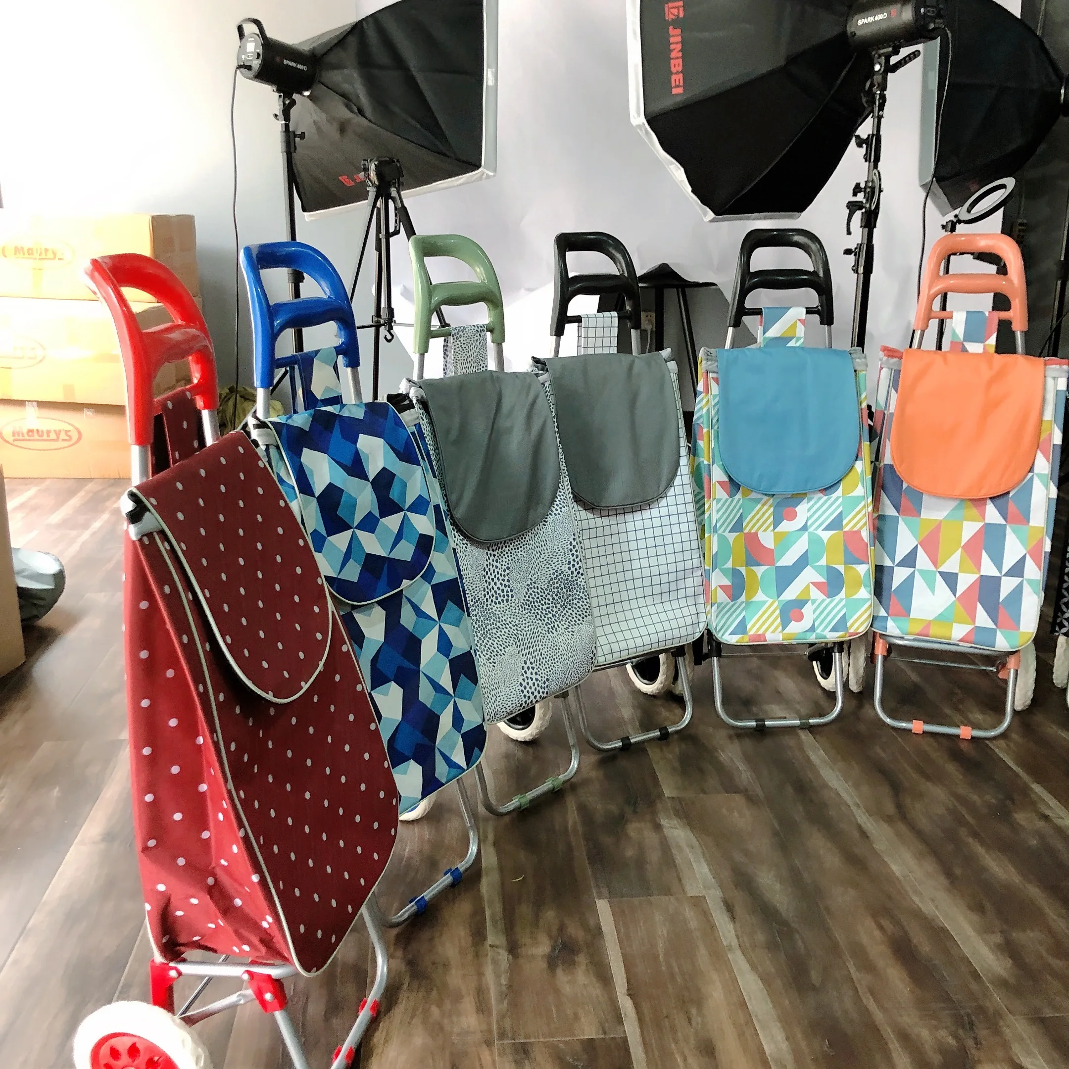 Folding Mini Shopping Fold Foldable Trolleys Wisda Commercial Hand ...