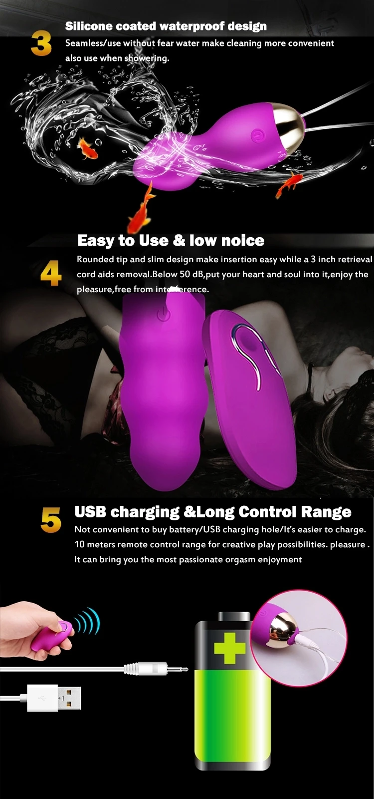Egg vibrator sex toy, remote control 10 function vibrator, adult sex toy