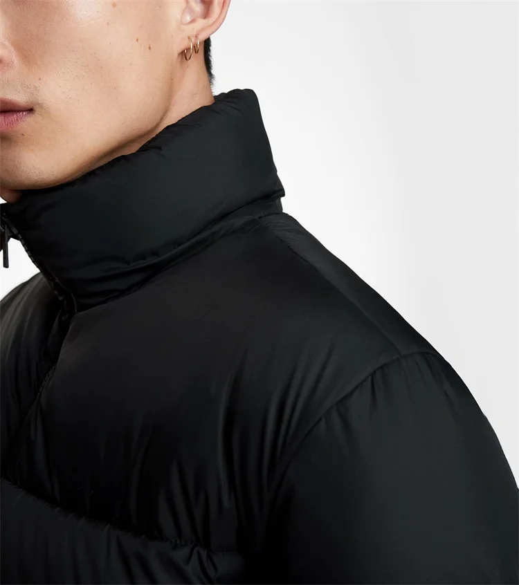 Custom Mens Black Polyester Outdoor Puffer Jacket For Winter - Buy ...