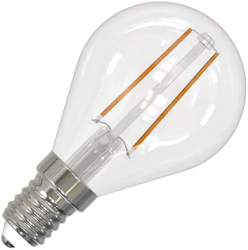 G45 E14 Small Edison Screw Golf Ball P45 LED Light Bulb,15,000 Hours,  Clear Glass Filament, Warm White (2700K)-Dimmable