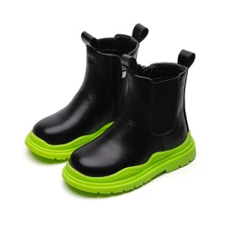 Girls Fashion Chelsea Boys Martin Side Zip Boots Toddler Little Big Kids Winter Autumn Spring Warm Shoes Ankle Short Boots