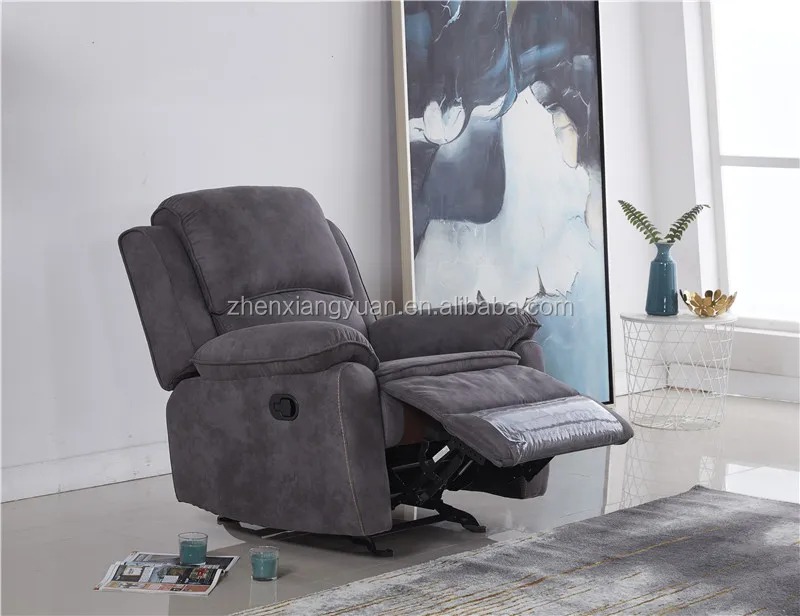 Living room chairs  manual  rocker recliner chair grey fabric
