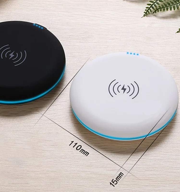 Unique Fast Wireless Power Bank 5000mah with Two Ways Charging Round Slim Powerbank - ANKUX.COM