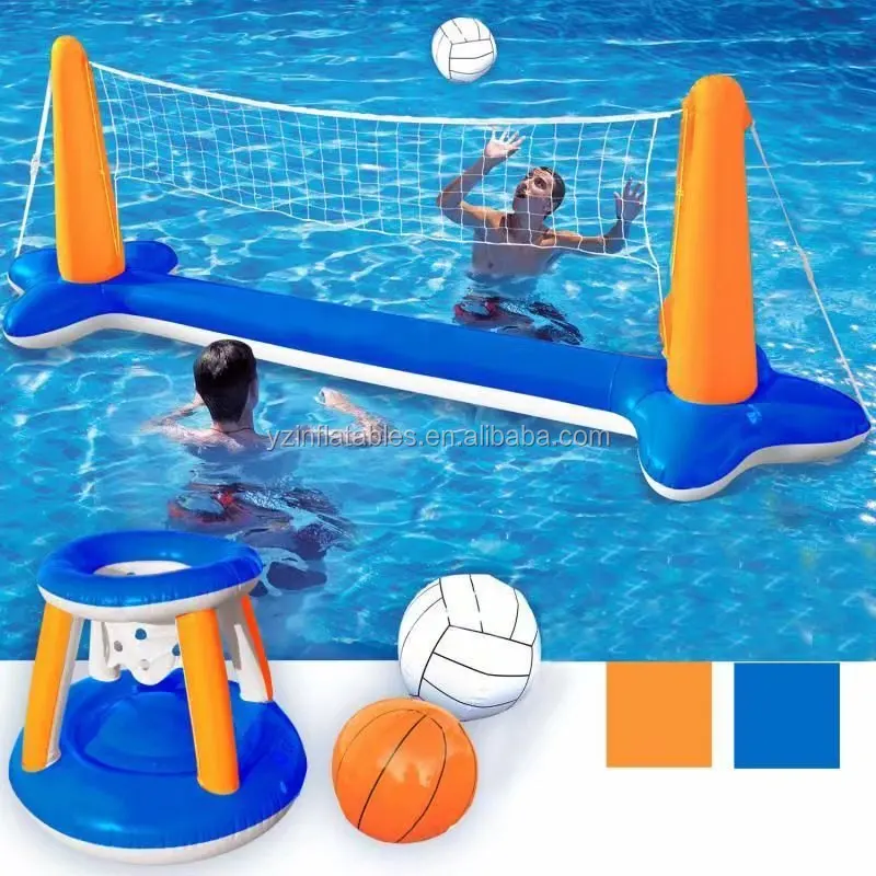 Floating Pool Inflatable Water Volleyball Court Inflatable Basketball Game For Adults And Kids