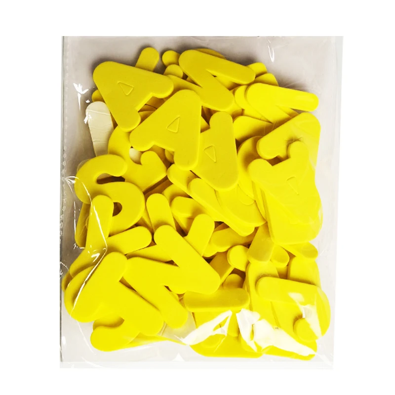 亚马逊热卖黄色泡沫贴纸儿童教育字母贴纸60片