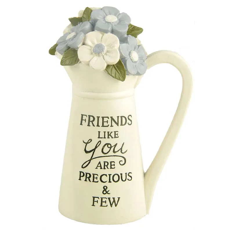 2020 Resin Figurine Custom WHITE PITCHER WITH FLOWERS -"FRIENDS LIKE YOU"