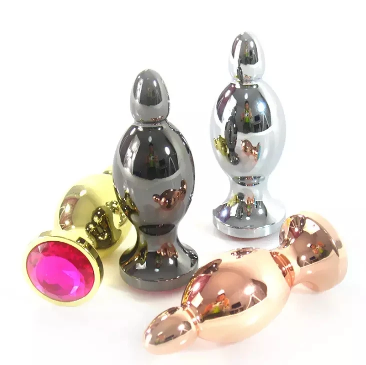 Hot Selling Rose Gold Gun Metal Anal Butt Plug Anal Pussy Plug stimulation Sex Toys for Lesbian and Men