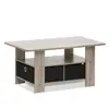 Modern Excellent Quality Coffee Table with Bin Drawer, French Oak Grey/Black