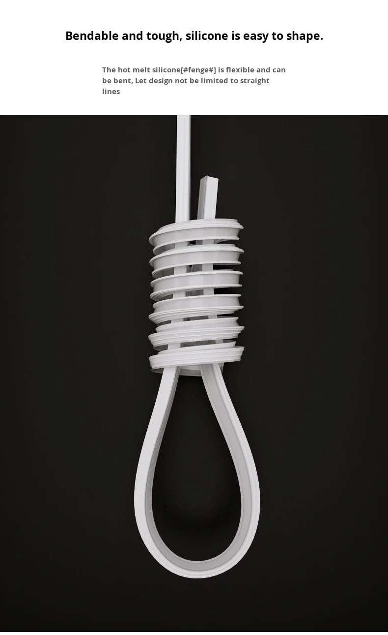 product no drill required flexible led strip light with easy installation ceiling edge linear silicone sleeve profile light-4