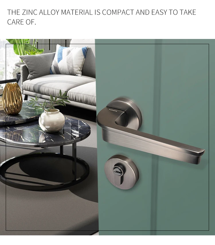 Yonfia 8044 Latest Main Black Quality Door Handle Lever With Lock