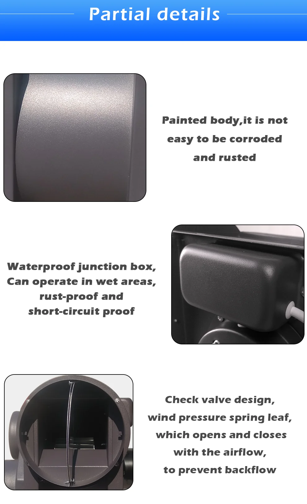 Line Duct Fan, 220 V, Cast Iron - detail 8