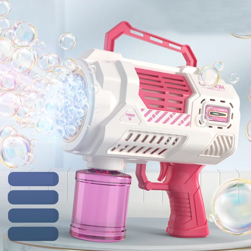 26 Hole Fully Automatic Rocket Launcher Bubble Machine Electric Multi Hole Handheld Bubble Toy