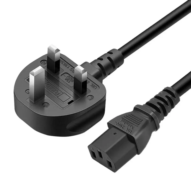 bs认证铜3针英国插头pc笔记本电脑显示器交流电源线用于吹风机电源线