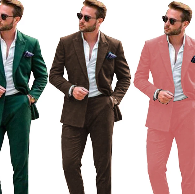 2024 Slim Fit Business Suits Men Summer Clothing 2 Pieces Classic Men's Suit Men's Wedding Bridesman Dress Set