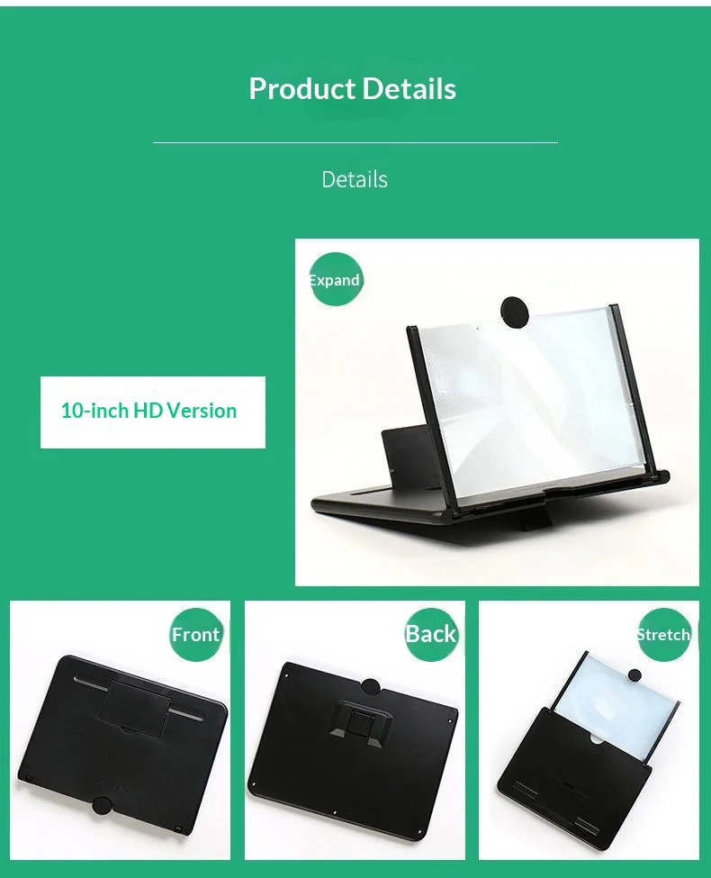 Hot Sales F3 Plastic Mobile Phone Screen Amplifier 10/12 Inch Desktop Pull-Out HD Video Lazy Magnifying Glass Stand