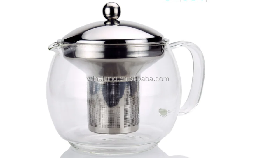 Teapot with Infuser for Loose Tea - 40oz, 3-4 Cup Tea Infuser, Clear Glass  Tea Kettle Pot with Strainer & Warmer - Loose Leaf, Iced Tea Maker & Brewer