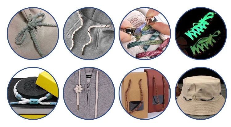 Custom Blank Logo Silicone Dipping Flat Shape Gradient Color Shoelaces for Hoody