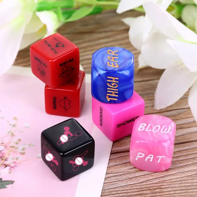 6 Pcs Acrylic Cube Love Dice Sex Position Game Toys Lovers Foreplay Prop Adult Couple Gaming