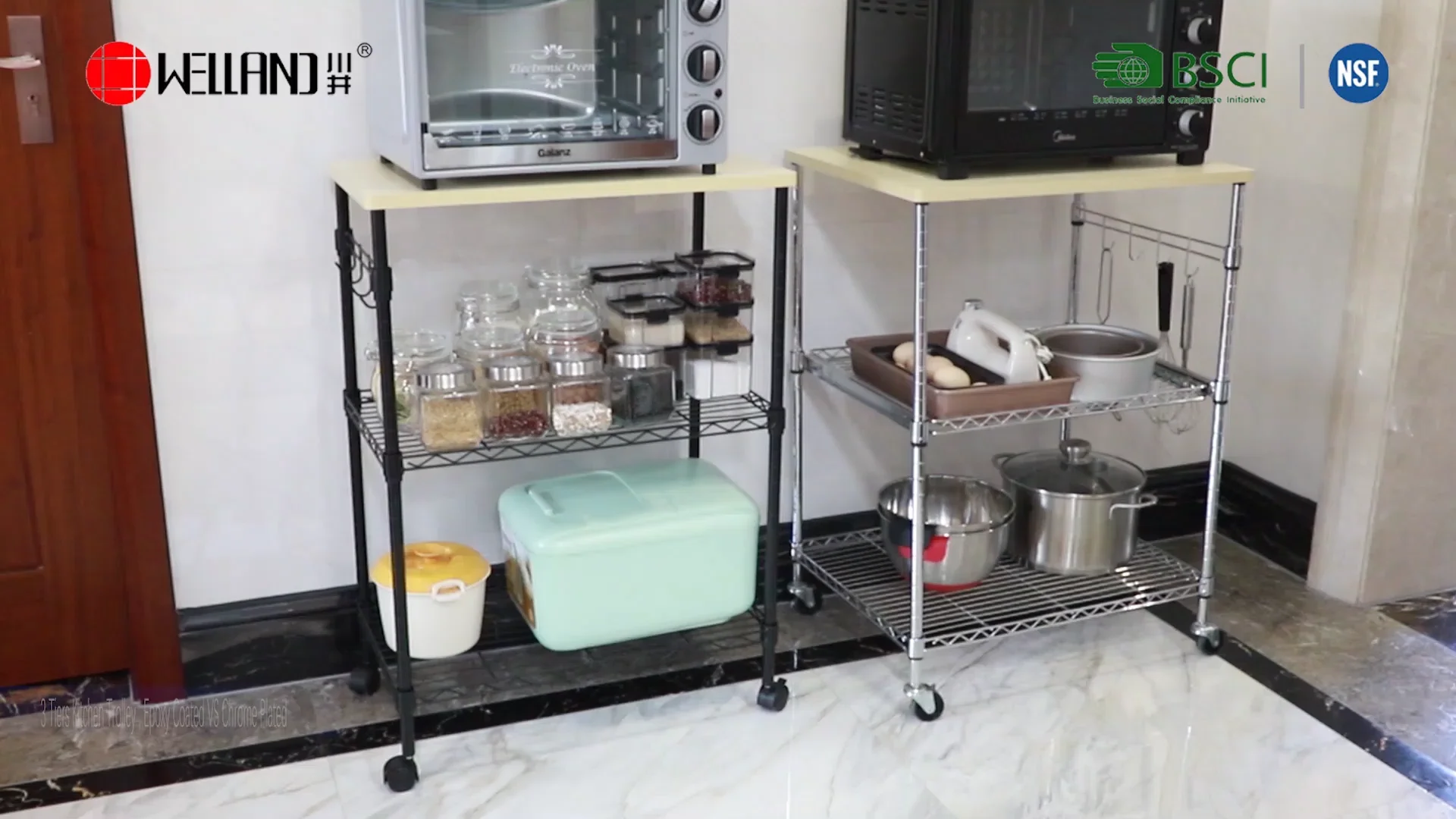 Modern Kitchen Furniture 2 Tier Cargo Transport Good Trolley Rack