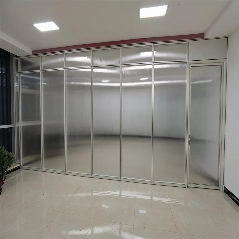 product 84mm wall thickness flat aluminum frame double glass partition with steel keel for luxury spas-2