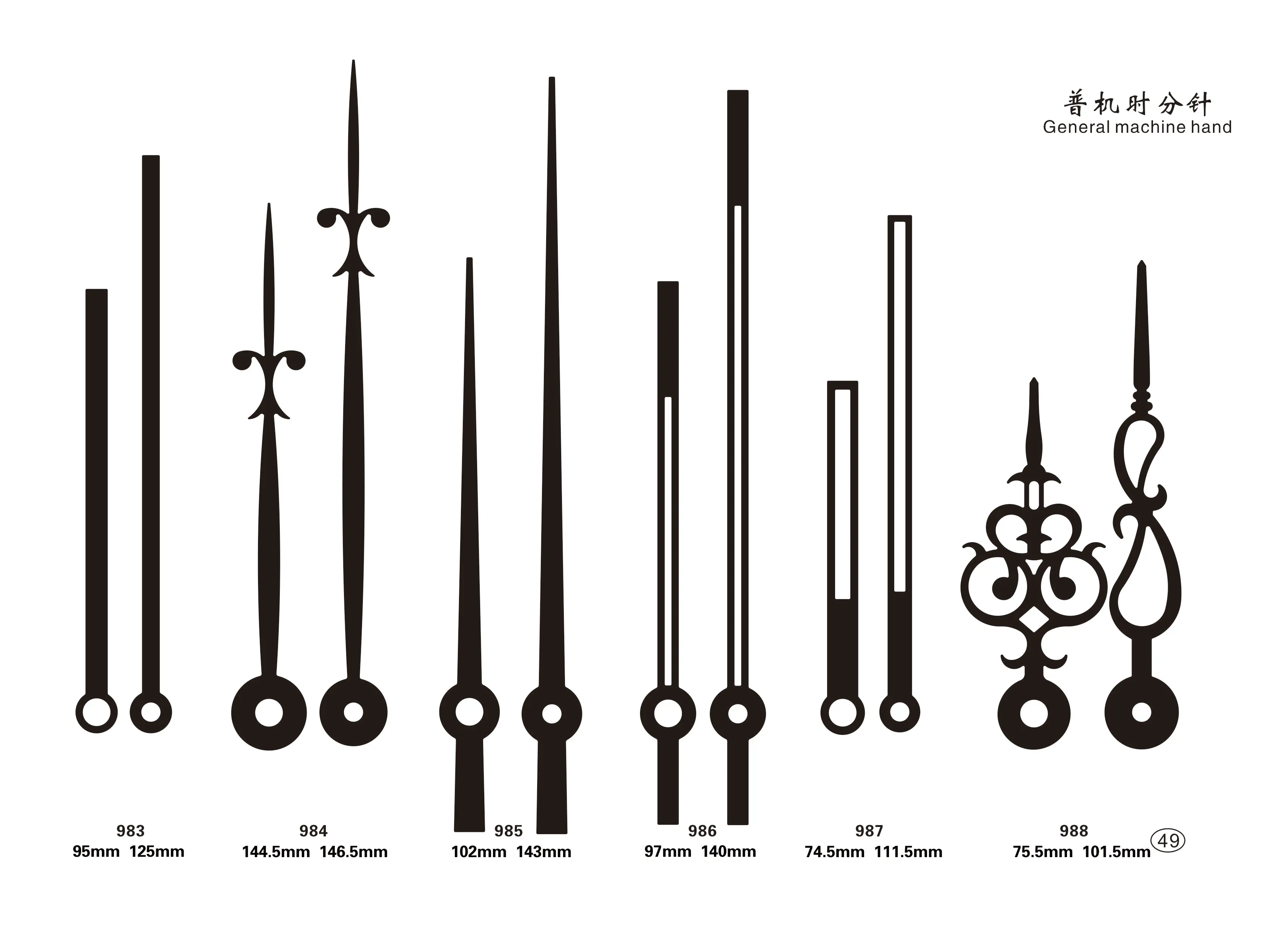 Unique White Metal Aluminium Clock Needle Pointers - Buy Metal Clock ...