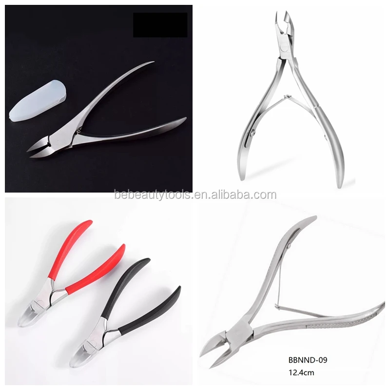 Large Full Jaw Double Spring Black Rubberized Ergonomic Grip Pedicure