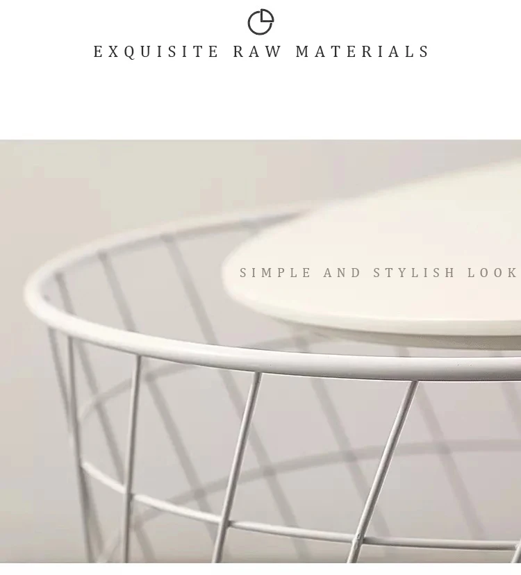 Modern Home Living Room Bedroom Furniture Modern Round Mdf Top Storage