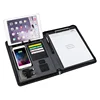 PU leather portfolio with wireless charging function