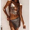 Wholesale Sexy Leopard Printing Bikini Body Jewelry Dress Choker Backless Night Party Wear Summer Beach Metal Jewelry for Women