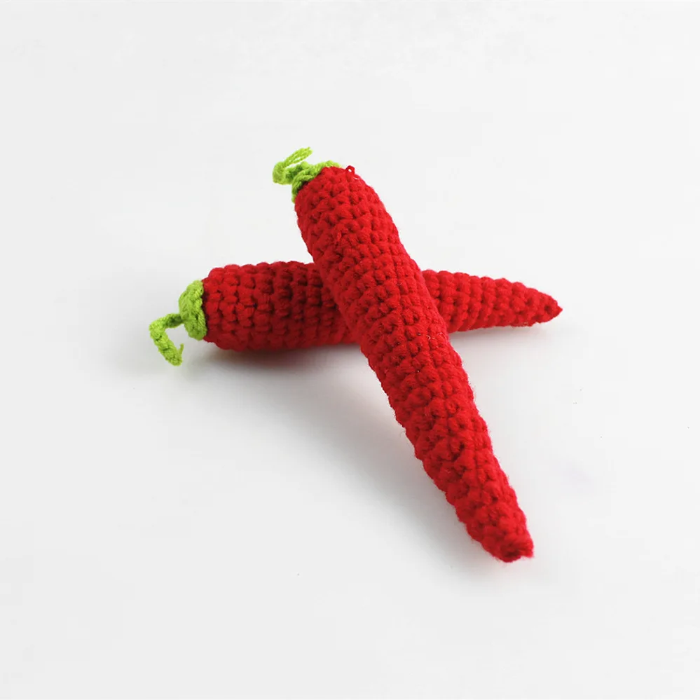 Cute Crochet Carrots Apple Baby Doll Toy Hand Knitted Fruits And