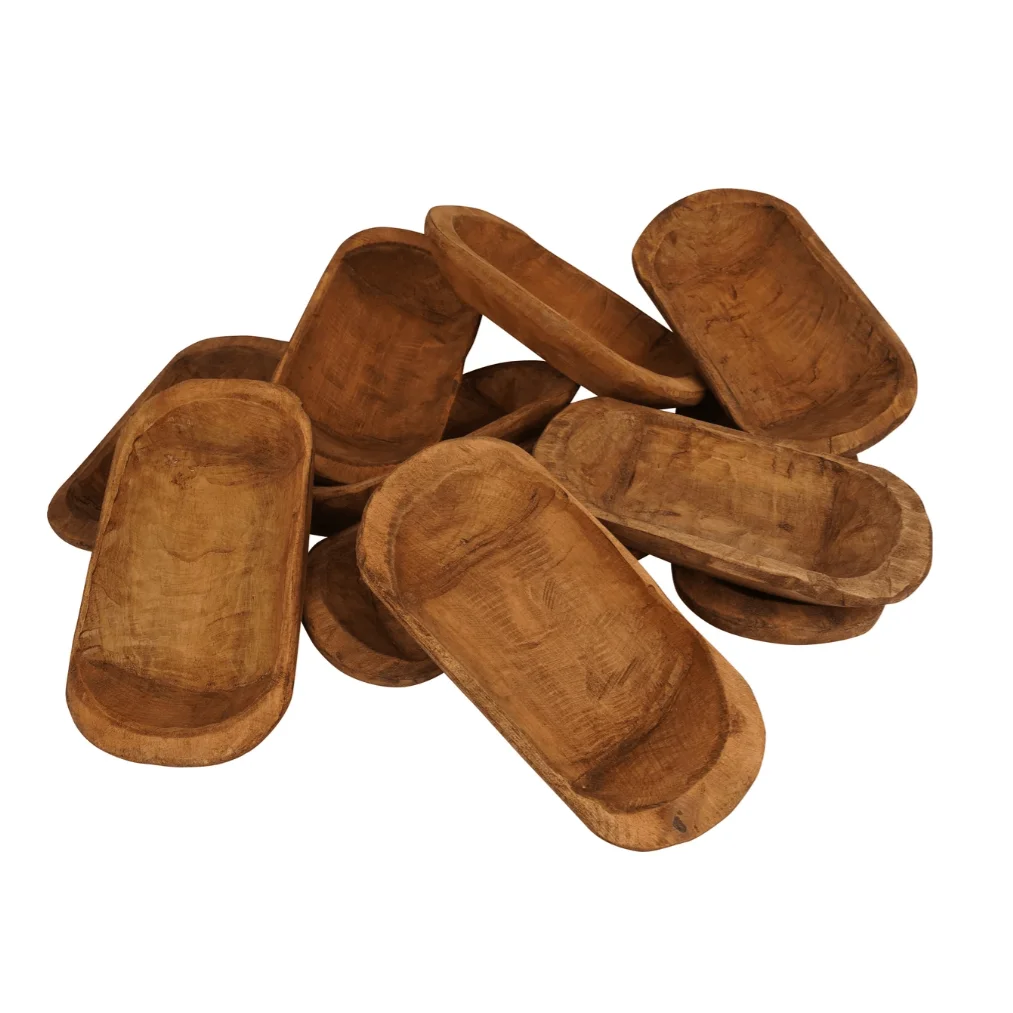 Factory Supplier Rustic Wooden Dough Bowls For Candle Making Acacia