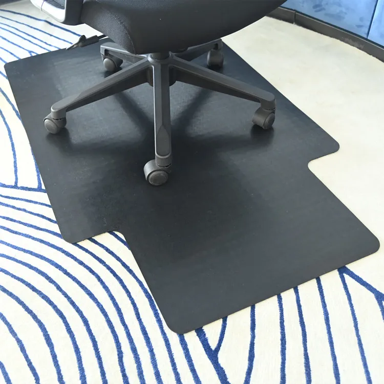 Wholesale Black Pvc Office Desk Chair Mat With Lip For Low Pile